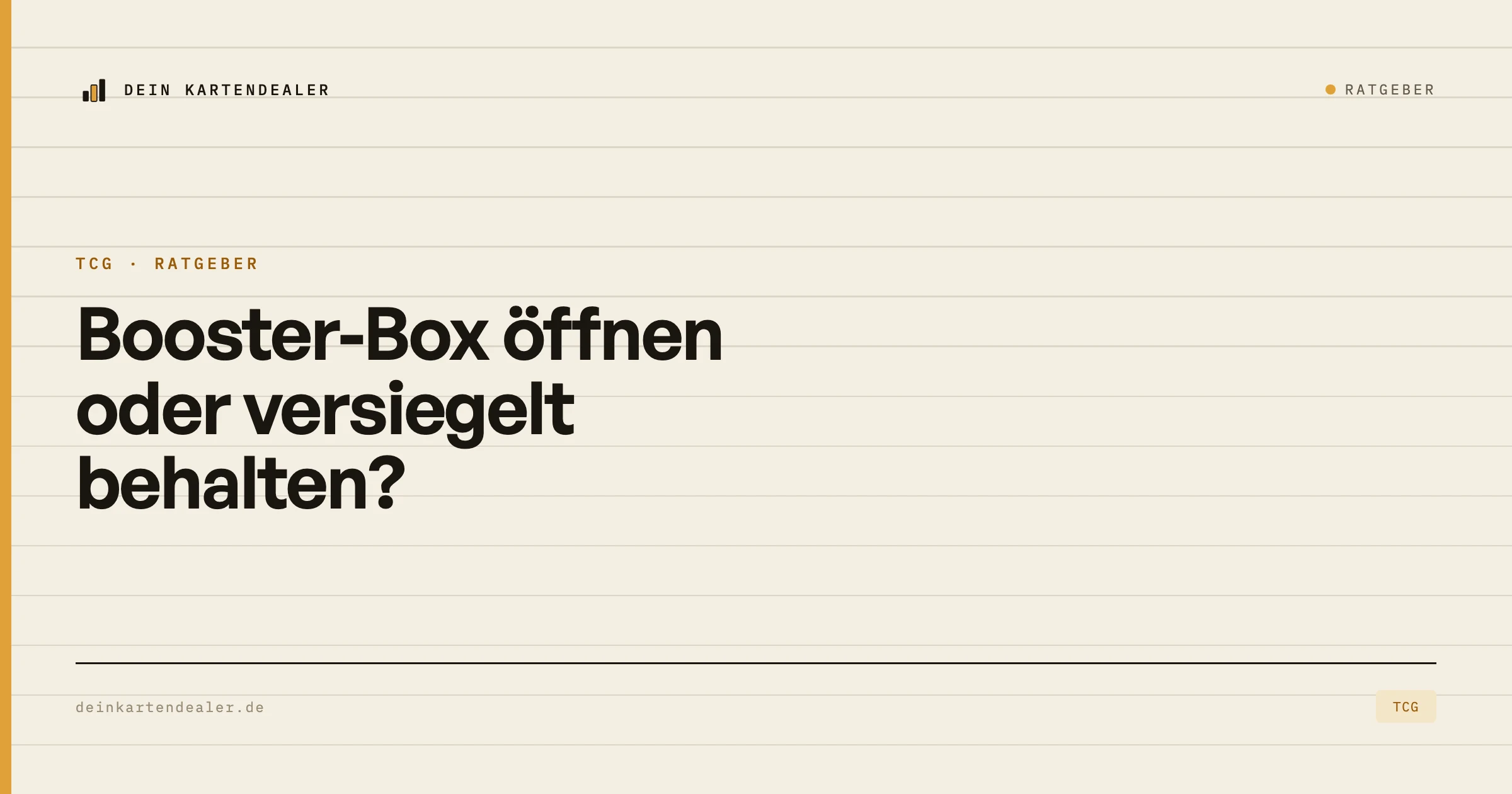 Booster-Box öffnen oder versiegelt behalten?