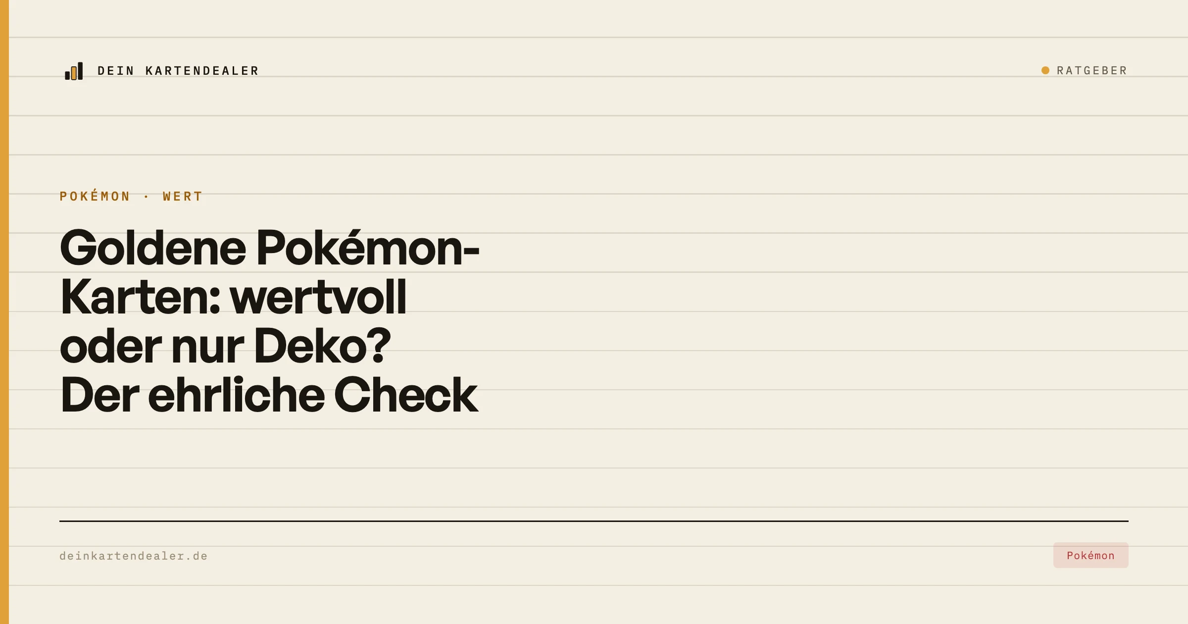 Goldene Pokémon-Karten: wertvoll oder nur Deko? Der ehrliche Check