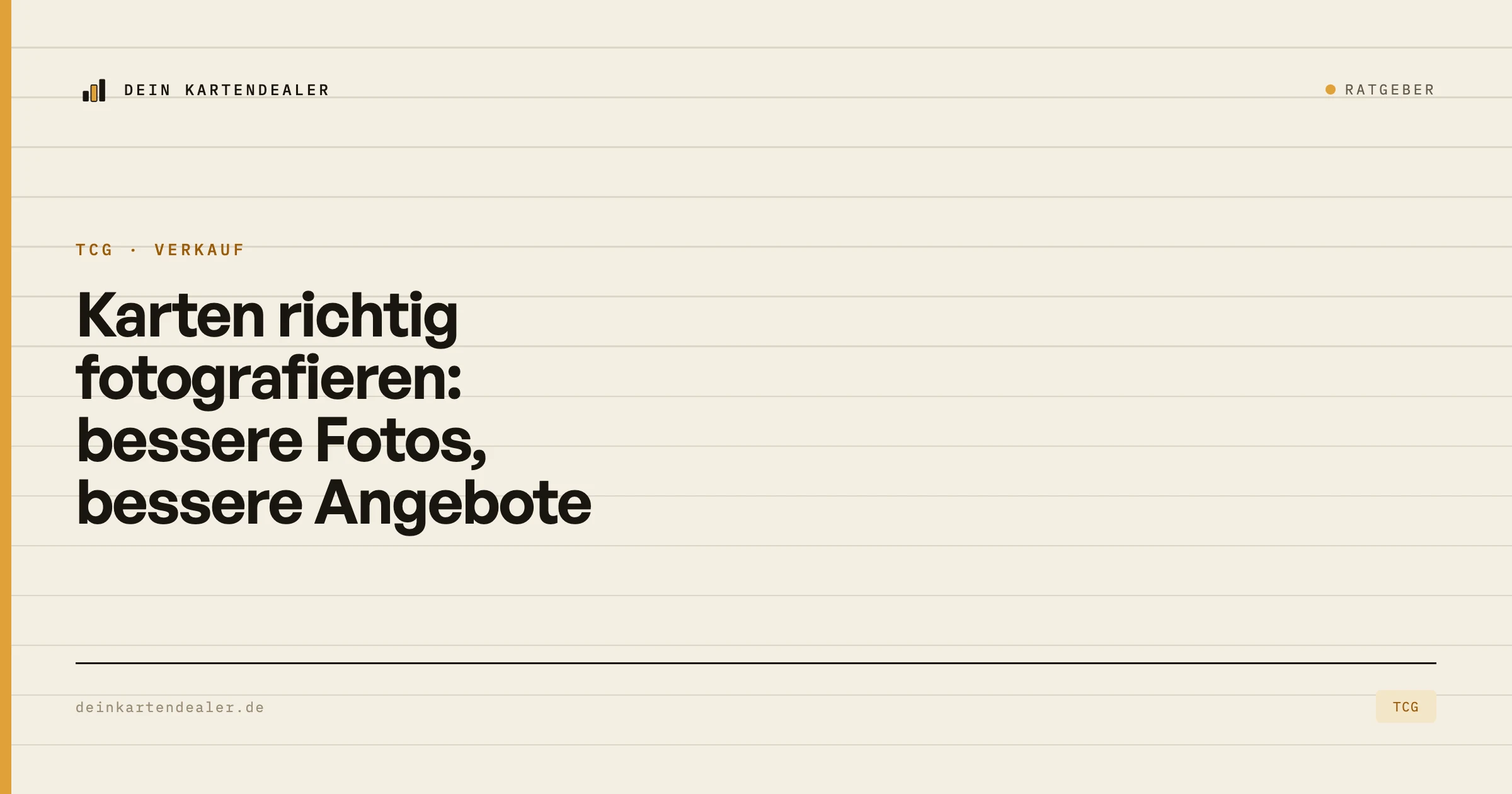 Karten richtig fotografieren: bessere Fotos, bessere Angebote