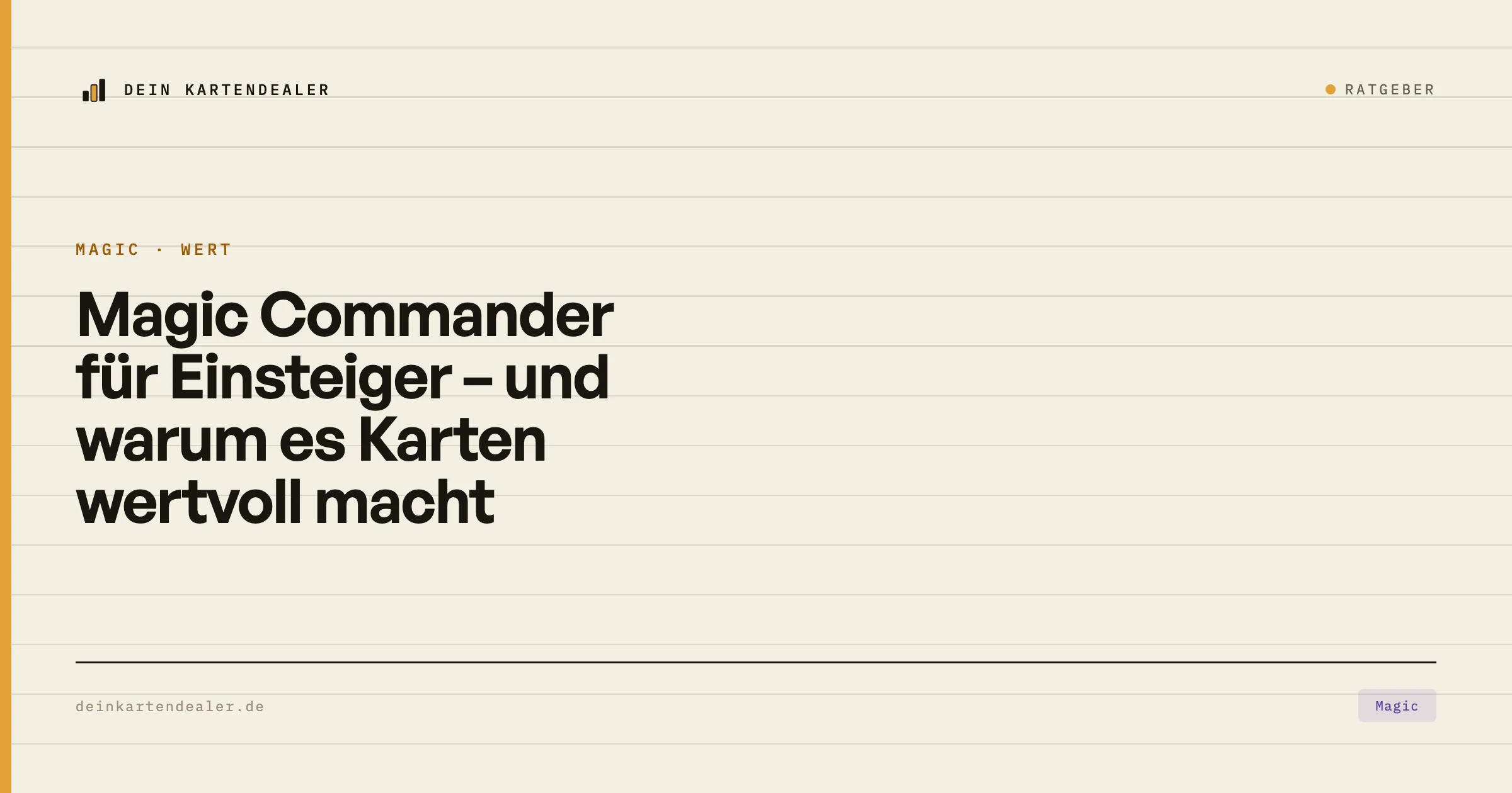 Magic Commander für Einsteiger – und warum es Karten wertvoll macht