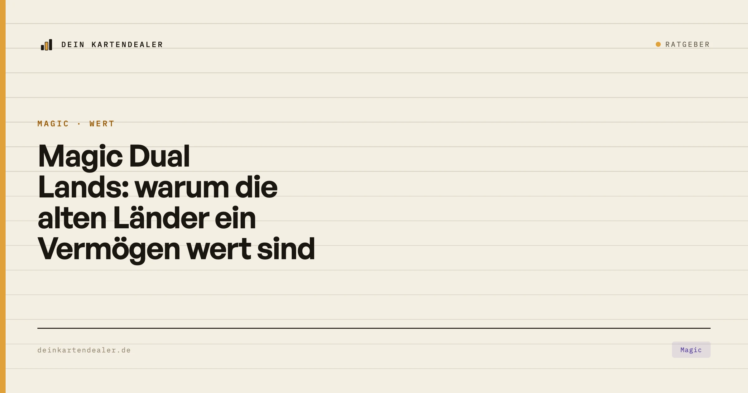 Magic Dual Lands: warum die alten Länder ein Vermögen wert sind