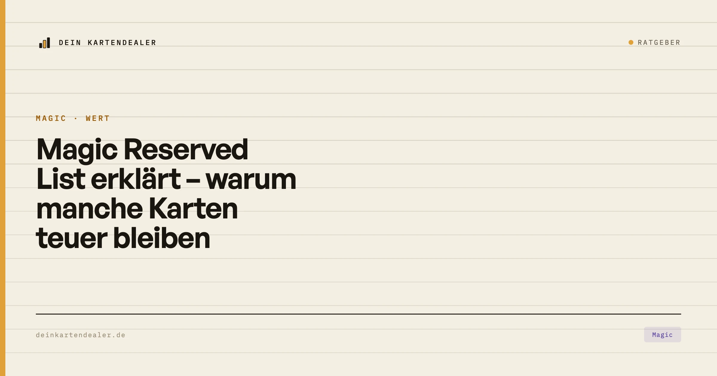 Magic Reserved List erklärt – warum manche Karten teuer bleiben