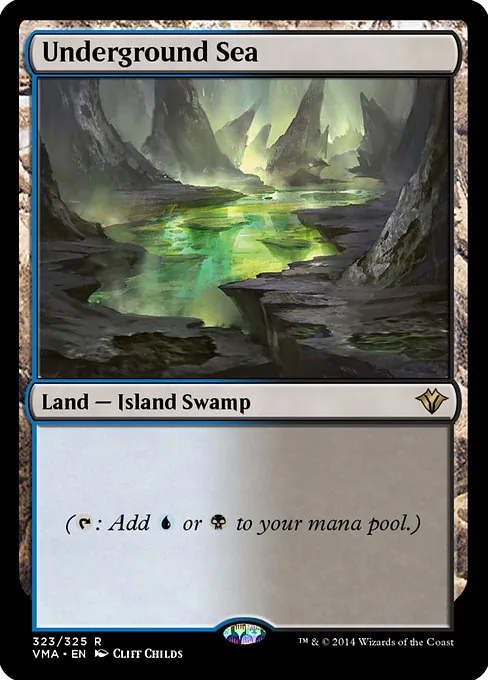 Magic-Karte Underground Sea – Beispiel für eine gefragte Dual Land von der Reserved List