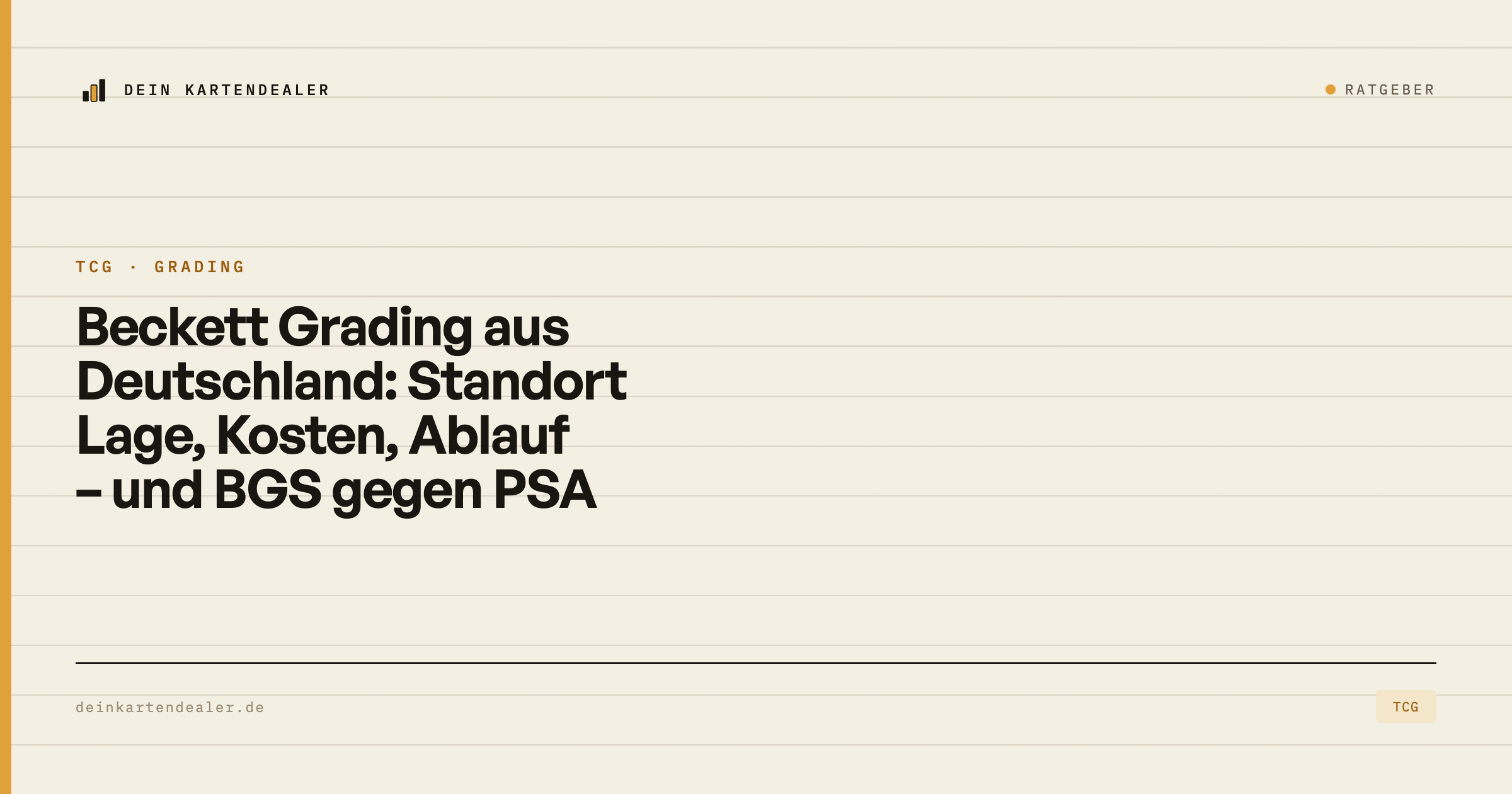 Beckett Grading aus Deutschland: Standort Lage, Kosten, Ablauf – und BGS gegen PSA