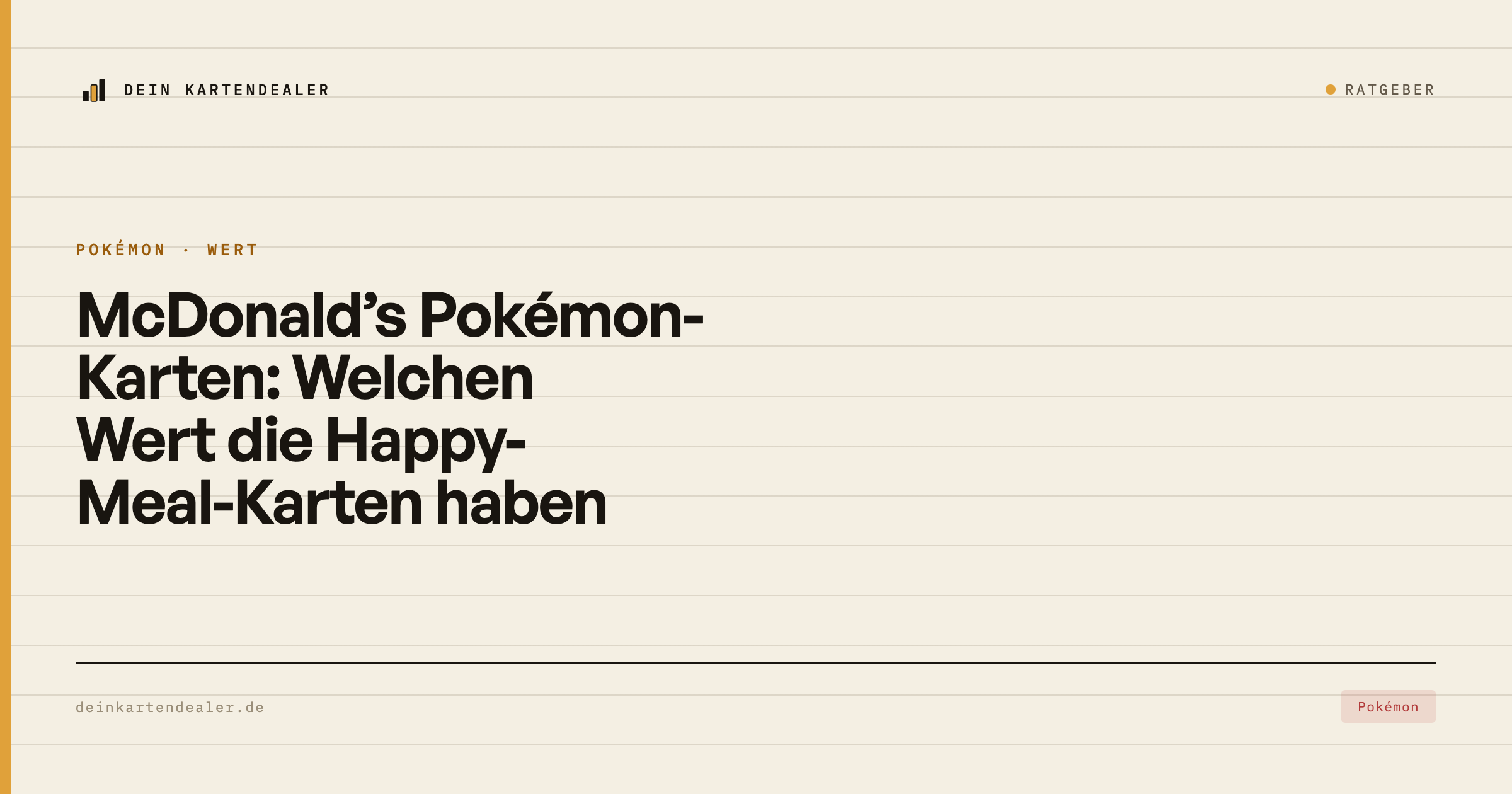 McDonald’s Pokémon-Karten: Welchen Wert die Happy-Meal-Karten haben