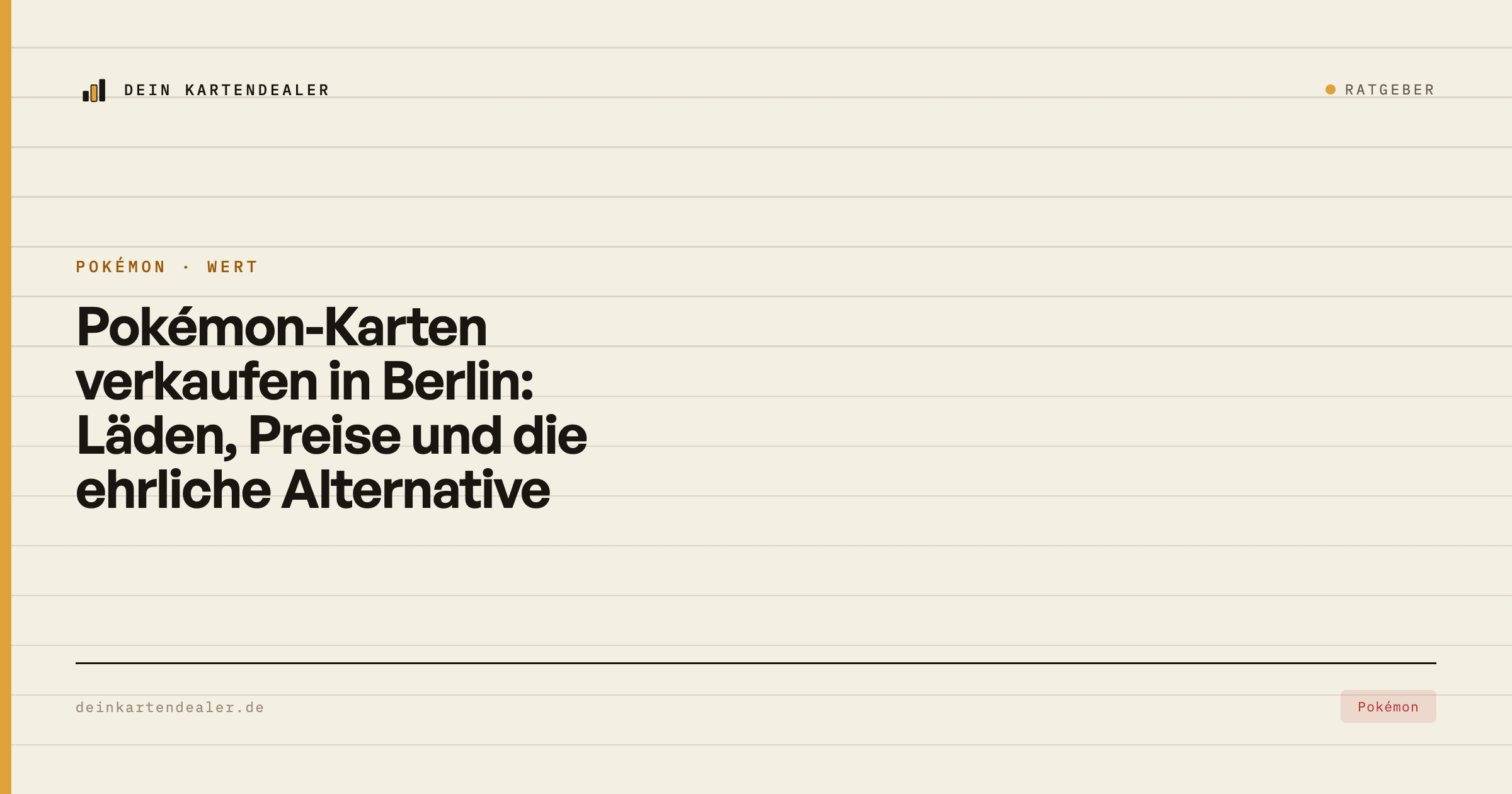Pokémon-Karten verkaufen in Berlin: Läden, Preise und die ehrliche Alternative